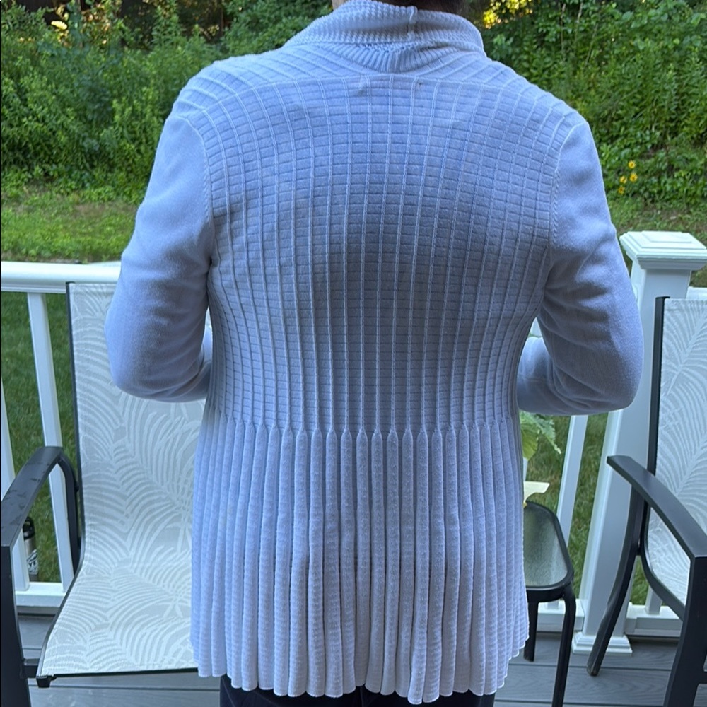 Belldini White Ribbed Cardigan - Picture 3 of 7